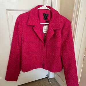 Tahari Fuchsia Bouclé Blazer